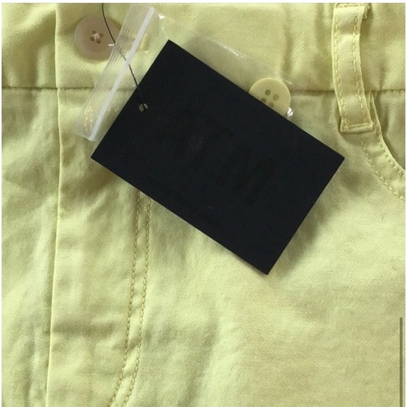 ATM High Waist Cotton Summer Yellow Mini Skirt NWT - Picture 5 of 6